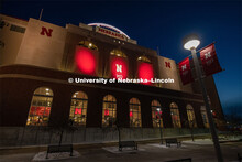 The University of Nebraska celebrates its 150th Anniversary by lighting up the campus in red. Glow B