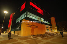 The University of Nebraska celebrates its 150th Anniversary by lighting up the campus in red. Glow B