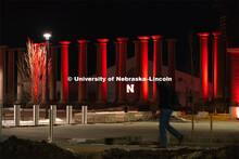 The University of Nebraska celebrates its 150th Anniversary by lighting up the campus in red. Glow B