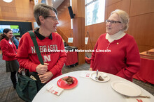 Everyone was invited to enjoy a cupcake and join in the festivities with their Husker friends at the