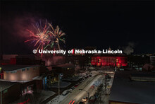 Guests at the Music and Milestones celebration viewed the fireworks display at the Charter Day Celeb