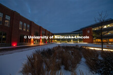 Nebraska Innovation Campus puts its red on as part of Glow Big Red. The University of Nebraska celeb