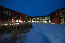 Nebraska Innovation Campus puts its red on as part of Glow Big Red. The University of Nebraska celeb