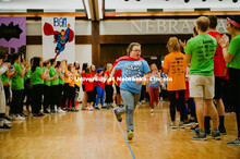 Dance Marathon attendees form a tunnel for the Miracle kids to run through. 1274 Nebraska students s