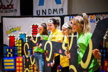 Students posing with "FTK" big letter cut outs. 1274 Nebraska students signed up to be part of the H