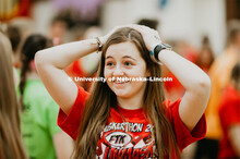 Students learning "Morale dance". 1274 Nebraska students signed up to be part of the Huskerthon Danc