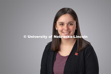 Studio portrait of Chelsea Brisbin, Lecturer for Child, Youth and Family Studies. February 26, 2019.