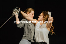 Students take to the stage with a stage combat class, which takes place at the Johnny Carson School 