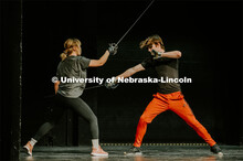 Students take to the stage with a stage combat class, which takes place at the Johnny Carson School 