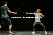 Students take to the stage with a stage combat class, which takes place at the Johnny Carson School 