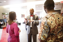 Marco Barker meets with people in the Nebraska Union Monday, April 15 2019. 