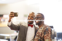 Marco Barker takes a selfie with John Osiri in the Nebraska Union Monday, April 15 2019. 