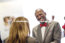 Marco Barker meets with people in the Nebraska Union Monday, April 15 2019. 