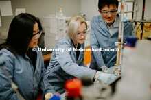 Graduate student working in a lab. April 23, 2019. 