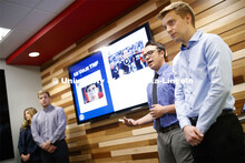 Students in Frauke Hachtmann's ADPR 491 - Special Topics in Advertising course give their FOX Sports