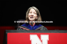 Rebecca Richards-Kortum, commencement speaker. Undergraduate commencement at Pinnacle Bank Arena, Ma