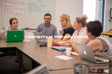 (L to R) Brenda Wandzilak, Grant Scribner (UNL grad student), Peggy Dynek, Julie Tegeler, Kathy Thag