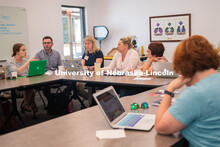 (L to R) Brenda Wandzilak, Grant Scribner (UNL grad student), Peggy Dynek, Julie Tegeler, Kathy Thag