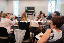 (L to R) Julie Tegeler, Peggy Dnyek, Kathy Thagard, Grant Scribner (UNL grad student), Brenda Wandzi