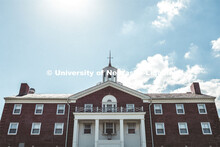 Exterior shot of Neihardt Hall from the east side. June 7, 2019. 