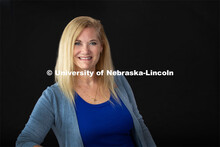 Studio portrait of Beverley Rilett, Research Assistant Professor of English, and Faculty Fellow for 