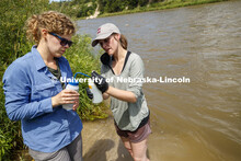 Sydney Kimnach, sophomore in environmental studies and fisheries and wildlife management, with Profe