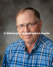 Studio portrait of Calvin Schrock, Meat Lab Manager, Animal Science. July 15, 2019. 