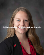 Studio portrait of Sarah Standley, Student Services Coordinator, Husker Hub. August 1, 2019. 
