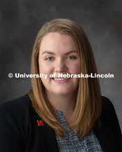 Studio portrait of Summer Woolsey, Student Services Specialist, Husker Hub. August 1, 2019. 