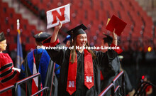 Nicole Colonna celebrates her CEHS degree. 2019 Summer Commencement at Pinnacle Bank Arena. August 1