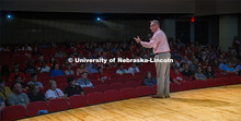 Chancellor Ronnie Green welcomes the First Husker program students. August 18, 2019. 