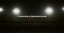 Drone footage of Memorial Stadium at night as the Cornhusker Marching Band practices. August 20, 201