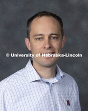 Studio portrait of Tommy Auchtung, Research Assistant Professor, Food Science and Technology. New Fa