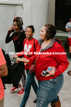 Students walking into Memorial Stadium. Students got to check out the 2019 Husker Football Team at t