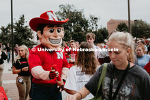 Herbie handing out free stuff. Students had the opportunity to engage with more than 350 booths host