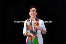 Studio portrait of Megan Elliott, Director of the Johnny Carson Center for Emerging Media Arts. Augu
