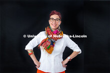 Studio portrait of Megan Elliott, Director of the Johnny Carson Center for Emerging Media Arts. Augu