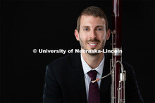 Studio portrait of Nathan Koch, Assistant Professor for the Glenn Korff School of Music. August 29, 