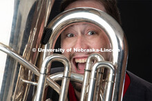 Studio portrait of Ravil Atlas, Lecturer in Music, Tuba/Euphonium, Glenn Korff School of Music. Sept