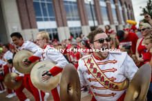 Cornhusker Marching Band making their way to Memorial Stadium for the Nebraska vs. Northern Illinois