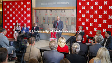 Kiewit CEO Bruce Grewcock gives remarks at the announcement of the naming of Kiewit Hall, the new Co