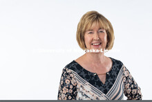 Studio portrait of Laurie Thomas Lee, Professor of Broadcasting for the College of Journalism and Ma