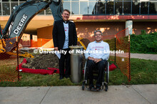Pictured; Bill Holoubek and Lance Perez, Dean of Engineerng. Bill Holoubek, a 1987 agricultural engi