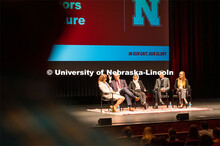 Honors students gather in the Lied Center for a town hall meeting with Chancellor Ronnie Green. Sept