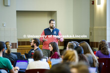 Students in Lecture in the Raikes Center lecture hall. Raikes school photo shoot. September 25, 2019
