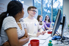 Students working on computers. Raikes school photo shoot. September 25, 2019. 
