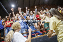 Chi Omega sorority members cheer before the performance. Showtime at the Coliseum performances as pa