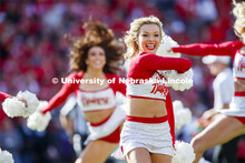 The Scarlet dance team performs in the second quarter of the Nebraska vs. Northwestern University fo