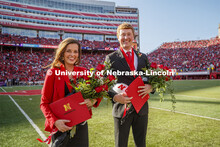Seniors Cheyenne Gerlach and Bryce Lammers were crowned homecoming royalty during halftime of the Ne