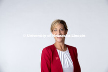 Studio portrait of Bev Schenkel, Associate Director, Office of Admissions. October 10, 2019. 